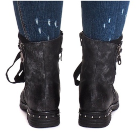 Botas calientes y gastadas S113 Negro 4