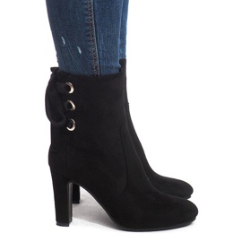Botas de ante con tacón 16091-11 Negro 3