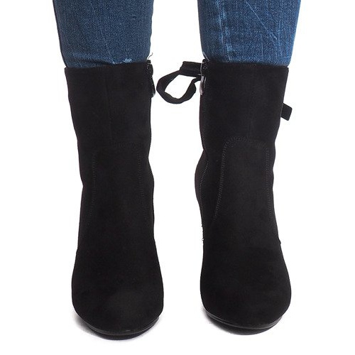 Botas de ante con tacón 16091-11 Negro 1