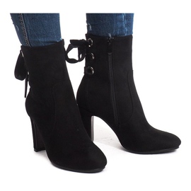 Botas de ante con tacón 16091-11 Negro 2