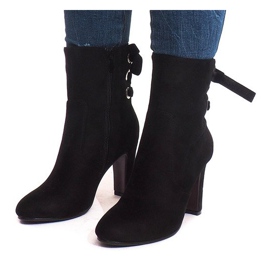 Botas de ante con tacón 16091-11 Negro 5
