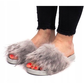 Pantuflas Con Piel HN51-5 Gris 3