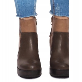 Botas en el talón con elástico YBS280 Khaki multicolor verde 1