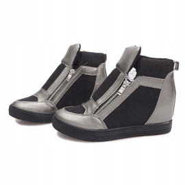 Zapatillas de cuña TL020-3 negro gris 3