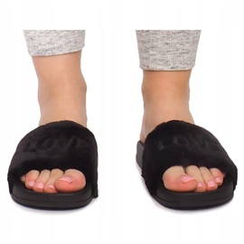 Pantuflas de piel negra Love HN02-4 negro 1