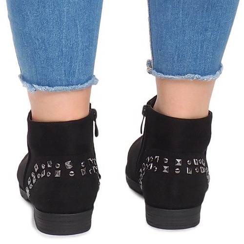 Botas de ante con tachuelas 30696 Negro 2