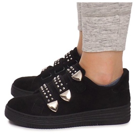 Deportivas Con Velcro Con Lentejuelas AB-3 Negro 5