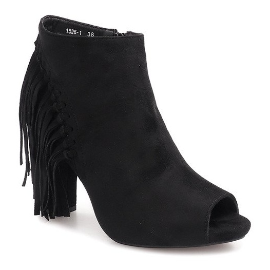 Botas con punta abierta en un poste 1526-1 Negro 1 Botas con punta abierta en un poste 1526-1 Negro 1