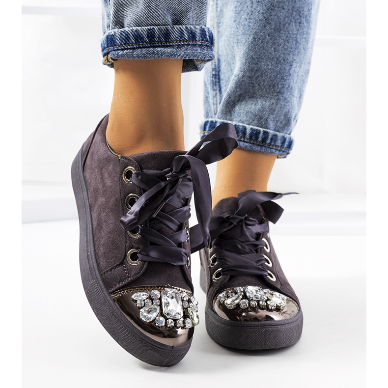 Deportivas ricamente decoradas 6192 Gris 1