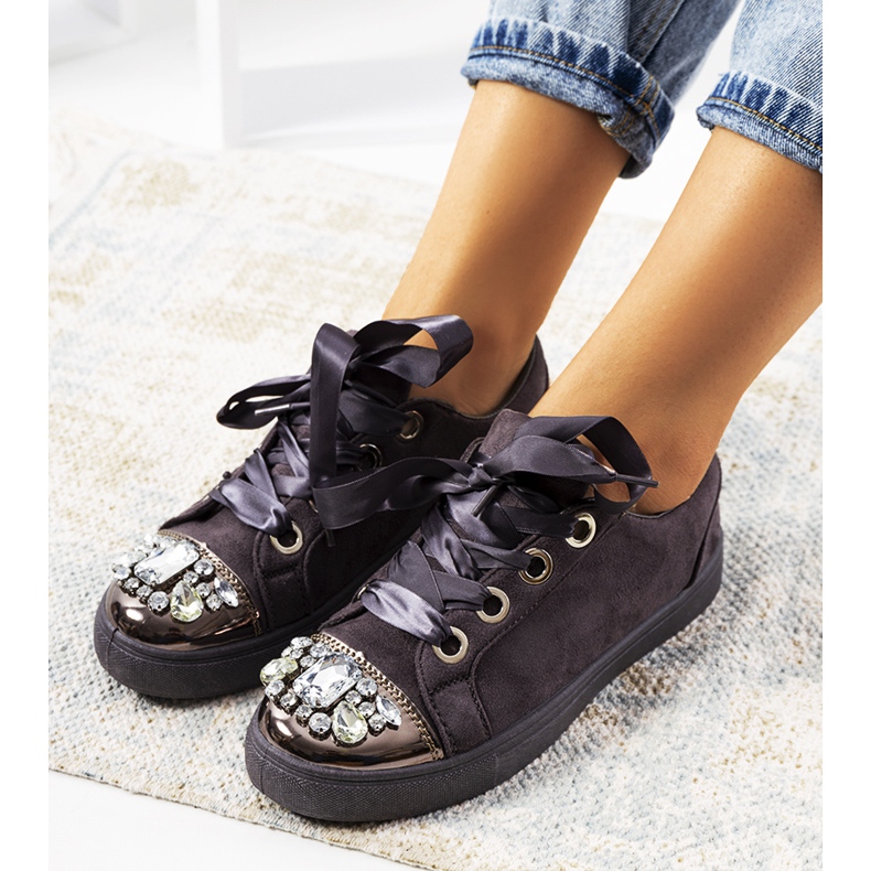 Deportivas ricamente decoradas 6192 Gris 2