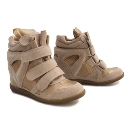 Zapatillas de cuña R9686 Beige 4