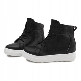 Zapatos deportivos con cuña calada NB53P Negro 4