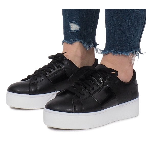 Zapatillas negras en la plataforma Livet De Lux negro 1