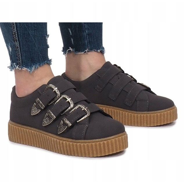 Zapatillas grises en la plataforma Creepersy Candice 1