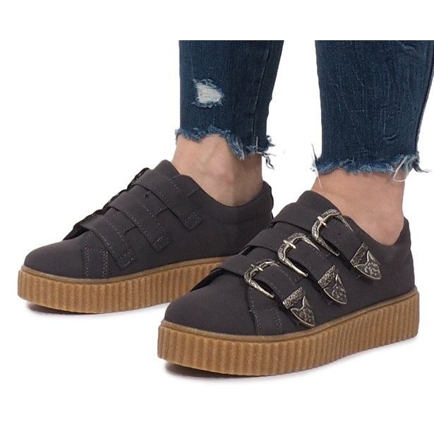 Zapatillas grises en la plataforma Creepersy Candice 2