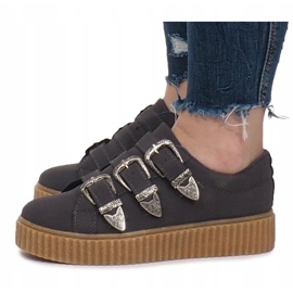 Zapatillas grises en la plataforma Creepersy Candice 3
