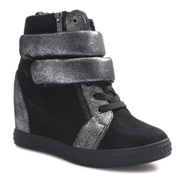 Zapatillas de ante negras con velcro de Amelia negro 1