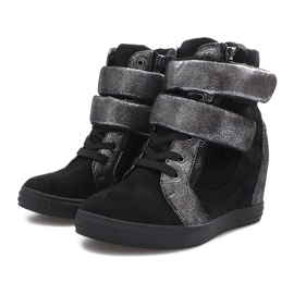 Zapatillas de ante negras con velcro de Amelia negro 3