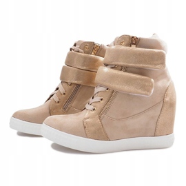 Deportivas de ante beige con velcro Amelia 1