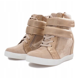 Deportivas de ante beige con velcro Amelia 2