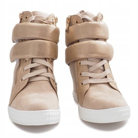 Deportivas de ante beige con velcro Amelia 3