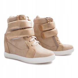 Deportivas de ante beige con velcro Amelia 4