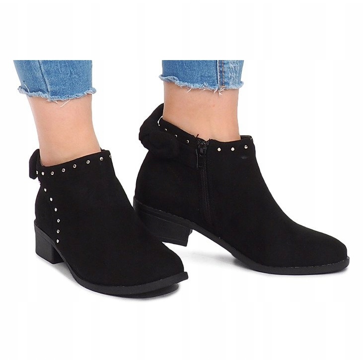 Botas de ante con cremallera LL230 Negro 2