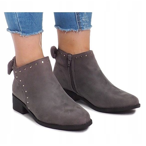Botas de ante con cremallera LL230 Gris 2