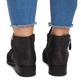 Botas de ante con cremallera M49-6 Negro 4