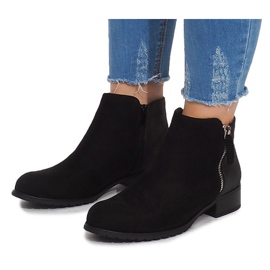 Botas de ante con cremallera M49-6 Negro 5