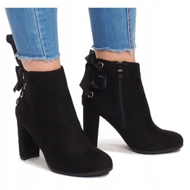 Botas De Tacón Con Lazo A852 Negro 1