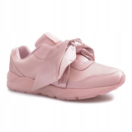 Zapatillas deportivas con lazos Laure rosa 2