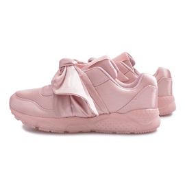Zapatillas deportivas con lazos Laure rosa 1