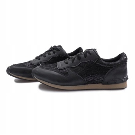 Zapatillas negras con encaje Lou negro 1 Zapatillas negras con encaje Lou negro 1