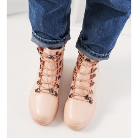 Zapatillas rosa caladas en la cuña Mathilde rosado 3