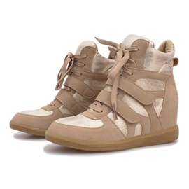 Deportivas cuña beige 1628 3