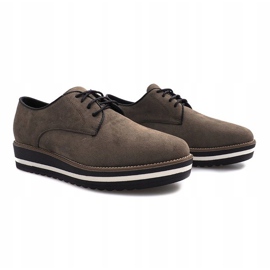 Zapatos con cordones verde oliva de Paulette caqui 1