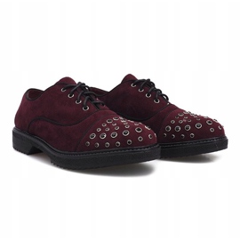 Zapatos brogue granate con tachuelas Raymonde rojo 1