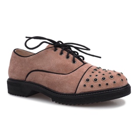 Zapatos brogue rosas con tachuelas Raymonde rosado 2