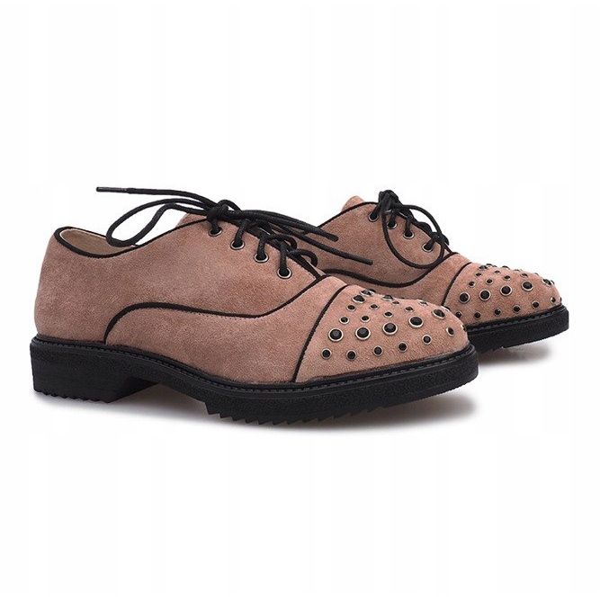 Zapatos brogue rosas con tachuelas Raymonde 1