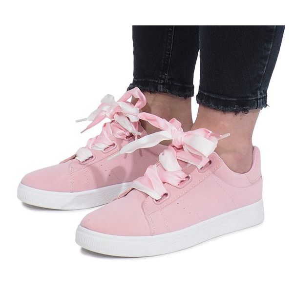 Zapatillas rosas con lazos Sabine rosado 1