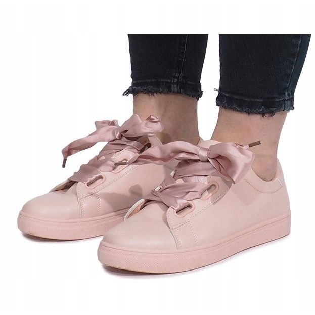 Zapatillas rosas con lazos Samantha rosado 2