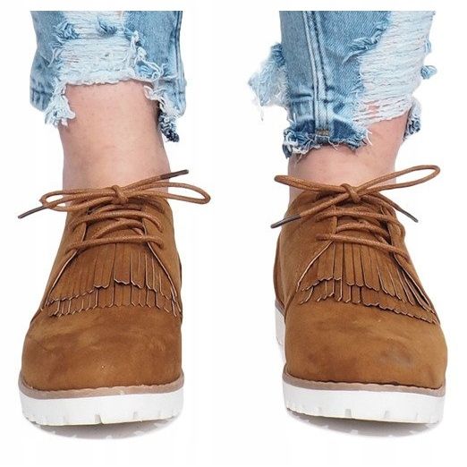 Mocasines camel con flecos Crushing Hard marrón 1