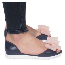 Meliski Flower City sandalias azul marino rosado 2