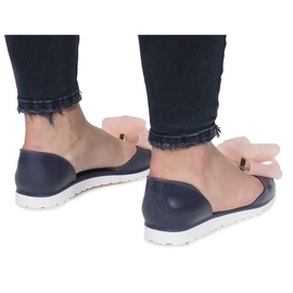 Meliski Flower City sandalias azul marino rosado 3
