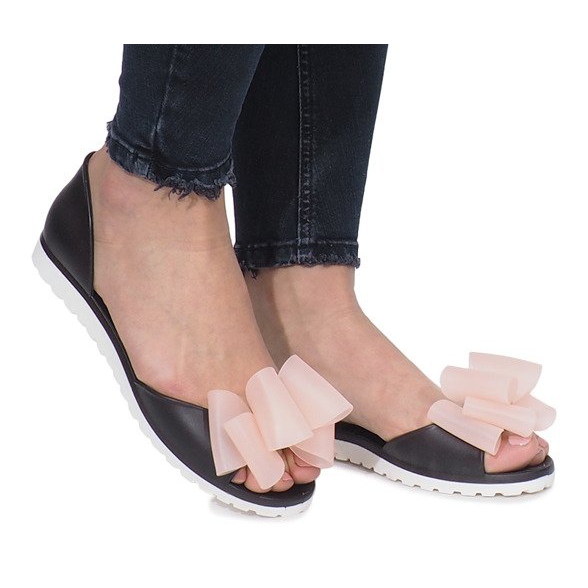 Sandalias negras Meliski Flower City negro 1