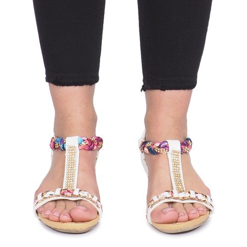 Sandalias blancas sobre un delicado tacón de cuña Ruixin blanco 1 Sandalias blancas sobre un delicado tacón de cuña Ruixin blanco 1