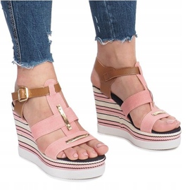 Sandalias de cuña rosa dulce 2