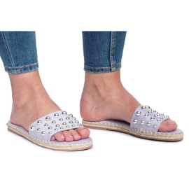 Pantuflas violetas con tachuelas Mocate púrpura 1