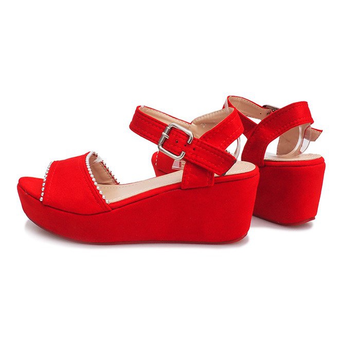 Sandalias de cuña Laguna rojas rojo 1